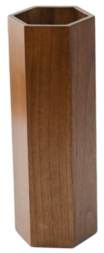 Pesoncarl Porte-Parapluie pour entrée, Seau à Parapluie en Bois de 7, 5 x 19 Pouces, Support de Cannes hexagonales Marron Vintage pour la Maison, Le Bureau et la fête