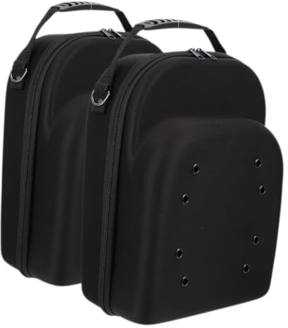FIXOSHEE 2pcs EVA Hard Shell Baseball Hat Case with Shock-absorption Protection Portable Travel Organizer for Caps Stylish Black Hat Storage Box with Smooth Zipper Carrying for Baseball