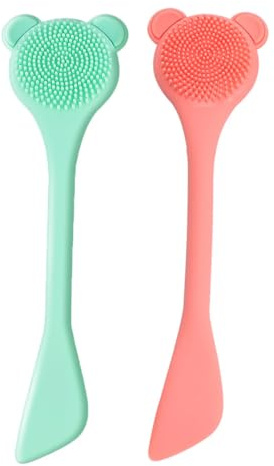 STAHAD 2pcs Nose Brush Cleaner Silicone Cleaning Brush Portable Lightweight Face Cleansing Tool for Serum and Peel