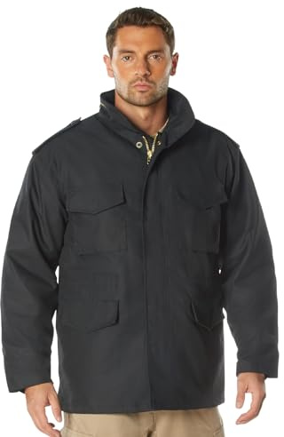 Rothco Field Jacket - All-Season Outdoor Weather Protection and Classic Style Coat, Black, L