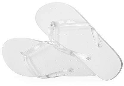 eBuyGB Ladies Bright Beach Flip Flops - Summer Foam Sandal, White, 7/8 UK