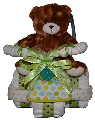 Diaper Cake -Diaper Tricycle With Toy - Gift for Baby Boy/ Baby Girl / Gender Neutral - Makes a Great Baby Shower Centerpiece