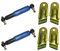 FKAnhängerteile 2 x AL-KO Octagon Achsstoßdämpfer Stoßdämpfer BLAU + 2 Halter