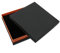 Karton Schmuck Etuis Schmuckdose Box für Halsketten Colliers Ohrschmuck Schmucksets schwarz orange 16,5x16,5x4cm