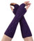 TUDUZ Damen Herren Winter Gestrickte Handgelenk Arm Handwärmer Strick Ärmel Hanfblumen Fingerlose Lange Handschuhe Fäustlinge für Unisex Weihnachten Geschenke (Lila)