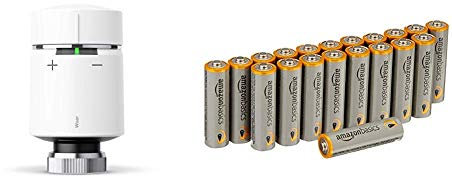 Drayton Wiser Radiator Thermostat & Amazon Basics AA Performance Alkaline Batteries [Pack of 20] - Packaging May Vary