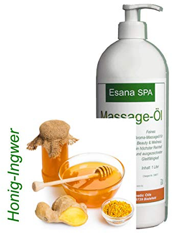 FCO Esana SPA Aroma Massageöl Honig-Ingwer 1 Liter + Dosierpumpe