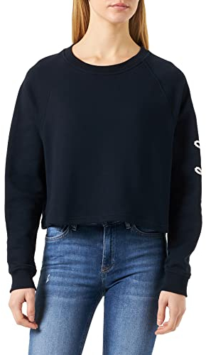 Tommy Hilfiger Damen Sweatshirt Rope Puff Print ohne Kapuze, Blau (Desert Sky), S