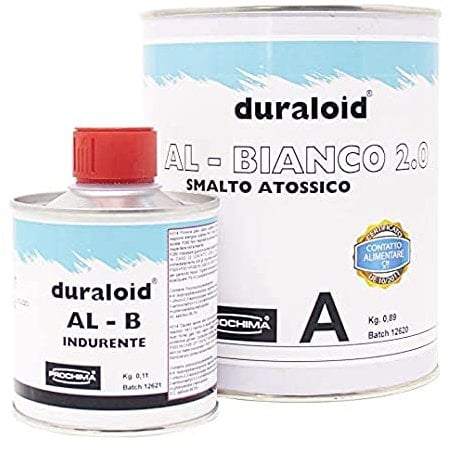 PROCHIMA, Duraloid AL 2.0, Smalto Bianco, Certificato per il Contatto Permanente con Alimenti, 1 Kg