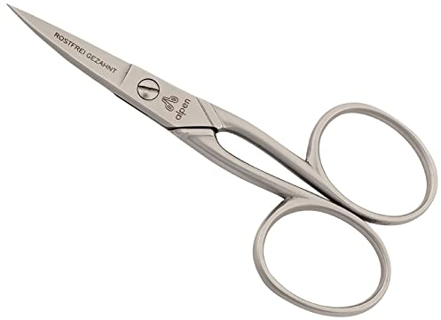 Alpen Nagelschere, Stahl AISI 420 rostfrei, mattiert, gezahnt, gebogen, 9.0 cm
