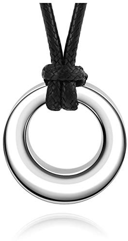 AllerPierce Collana con urna funeraria per ceneri in acciaio inox con ciondolo cerchio della vita eternità gioielli souvenir per uomo e donna