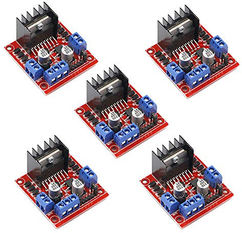 ALMOCN 5 x L298N Motor Drive Controller Board DC Dual H-Bridge Robot Stepper Motor Control and Drives Modul for Arduino Smart Car Power UNO MEGA R3 Mega2560