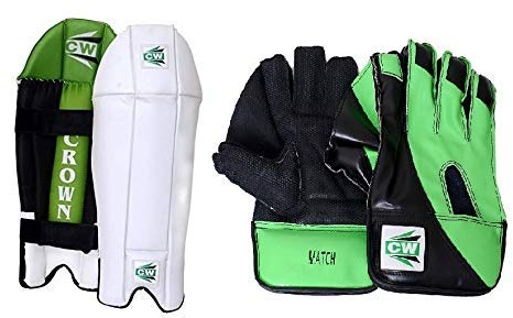 CW Shield Wicket Keeper Set Sport Gear Wicket Keeping Combo Cricket Wicket Keeping Kit Sport Wicket Keeper Pads Beinguard mit Wicket Keeping Gloves Cricket