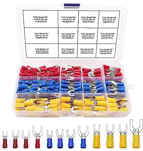 YIXISI 245 Pezzi Forcella Spada Connettori Elettrici Set, Isolati Capicorda Elettrici Crimp, Crimpatrice Crimp Terminale Set