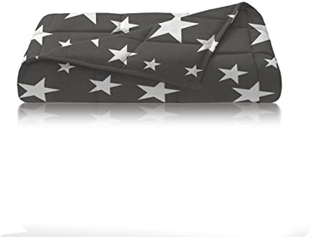 Dailydream Kinder Gewichtsdecke | 90x120 | 2,3 kg | Motiv Sterne | aus 100% Baumwolle | mit Glasperlenfüllung | schwere Decke zum Schlafen | Weighted Blanket | Therapiedecke | Körpergewicht 20-35 kg