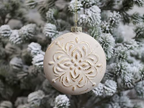 Chic Antique Weihnachtskugel Kugeln, Tropfen, Zapfen, Antik Glaskugel m.Muster Vintage Christbaumkugel Weihnachten X-Mas versch. Größen und Formen Skan Design (51923-07 H11x8cm Puder), Ø 7 - Ø 10