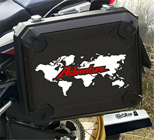 2 Aufkleber für Motorrad Honda CRF 1000 L Africa Twin 2016 (weiß-rot)