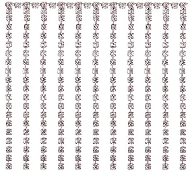 1 Yard Strass Quaste Kette Kristall Diamante Diamantbesatz Band Fransen Kette,Kristall Rhinestones Diamant Strass Borte Band, für Hochzeit Braut Halskette Kleid Applique Party ShowZubehör(90cm)