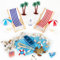 Strand-Mikrolandschaft, 16 Stück Miniatur Dekoration Miniliegestuhl Strandkorb Sonnenschirm Kleine Palme Accessoires, Hawaiisch Strand Torten Dekoration, Geschenk für DIY Puppenhaus Modellbau Garten