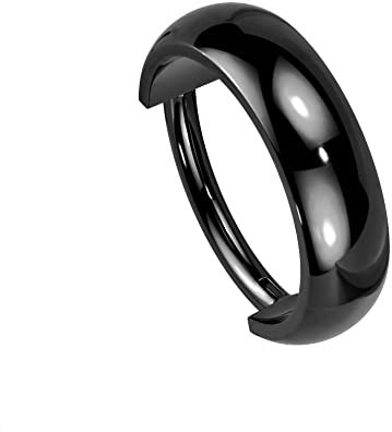 Treuheld® Breites Titan Segmentring-Clicker Piercing | 4 Farben [02.] - schwarz