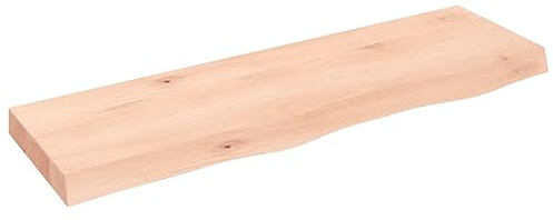 vidaXL Wandregal, Holzregal Regal Handgefertigt mit Baumkante, Wandboard Regalbrett Deko, Bücherregal Hängeregal, 100x30x(2-6) cm Massivholz Eiche Unbehandelt