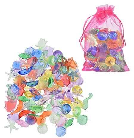 Anloximt 200PackJeu d'mer colorés Jeu d'mer Miniature Jouet Piscine en Forme gemme Jouet Piscine réaliste Cadeaux d'anniversaire éducatifs pour Kids