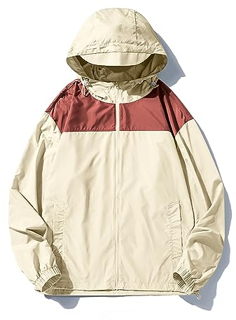 JISDFKFL Damen-Sportjacke, leicht, locker, Fahrradsport, schnell trocknend, mit Taschen, Sonnenschutz, Reißverschluss, Kapuze, langärmelig, einlagiger Windbreaker, Anorak, khaki, 52