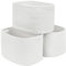 Woven Cotton Rope Storage Boxs With Hollow Handle, Toy Storage Baskets for Shelves Bathroom Towel. (White, 3 Pack)