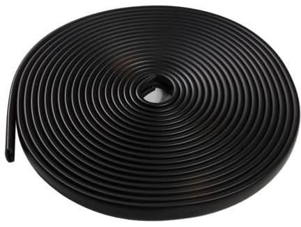 QUEST Pasamanos PVC 40 x 8 pasamanos para escaleras, plástico, perfil para barandillas de escaleras, goma, negro, 5 metros