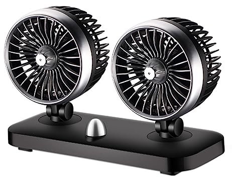 Ventilador De Coche Dual Con Interfaz Usb Ventilador Eléctrico Para Coche Color Negro Multifuncional Apto Para Refrigeración De Embarcaciones