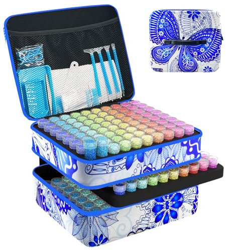 LIRUNQIU Diamond Painting Storage Containers, 240 Slots Diamond Painting Accessories and Tools Kits Storage Box for Jewelry Beads