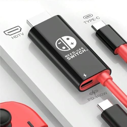 Câble USB Type C vers HDMI pour Nintendo Switch/OLED,Câble 3 en 1 Haute Vitesse 4K USB-C vers HDMI, Prise en Charge TV/Steam Deck/Ordinateur Portable/PC, 2m Rouge et Noir