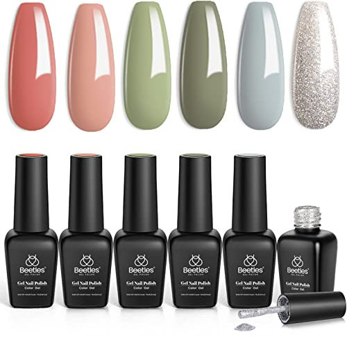 Beetles 23-teiliges Gel-Nagellack-Set mit Basisgel, Decklack, Reason and Romance Collection, Orange, Braun, Burgunderrot, Grau, Gold, Soak-Off-UV-Nagellampe, Gel-Nagellack-Set, Maniküre-Geschenke