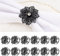 12 Stück Schwarz Blume Serviettenring Schnalle, Aushöhlen Blumen Metall Serviettenringe Halter für Hochzeitsbankett Weihnachtsessen Tischdekor