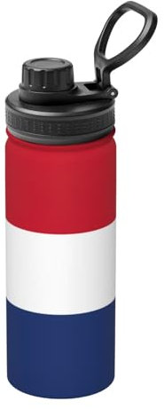 Dutch Flag Print Vacuum Insulated Sports Water Bottle,18 Oz Stainless Steel Water Bottle for Gym Home Sports