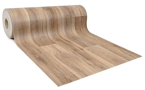 GIURI TESSUTI - Pavimento in PVC - Rivestimento per superfici in Vinile Impermeabile con texture Antiscivolo e supporto in Tessuto Insonorizzante (AL METRO, NORVAN OAK)