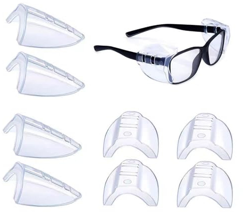 YSUNXINCT Clear Flexible Seitenschilder für Brillen, 4 Paar, Spritzschutz, transparent