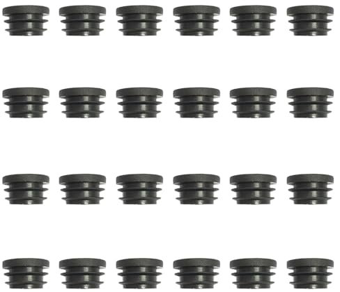 22MM Round Plastic Plugs,Round Plastic End Caps in 24pcs,Chair Leg Pipe Tube Insert Blanking Cover,End Cover Caps for Furniture,Tables,Chairs