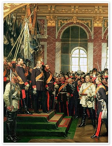 Die Proklamation Wilhelms als Kaiser des neuen Deutschen Reiches Poster | 90 x 120 cm von Anton Alexander von Werner Braun Wandbilder Wanddeko