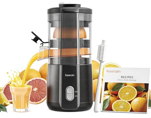 Keerain Exprimidor de Naranjas Eléctrico, Exprimidor Automático 100W, para Naranjas, Limas y Limones
