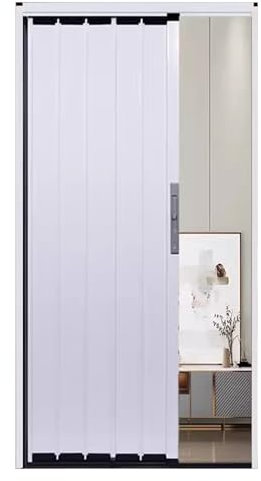 Panneaux de porte plissés en accordéon pour placards Blanc élégant 151 x 203 cm