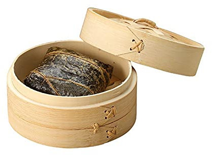 Vaporera de bambú, cesta de vapor antiquemaduras con asa/tapa, cocina saludable para verduras, albóndigas de suma tenue, bollos, pescado, carne (vaporizador de 24 alimentos con cubierta)