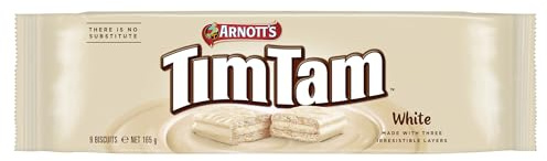 Arnott’s Tim Tam White Chocolate 165g – Australian White Chocolate Coated Sandwich Biscuits - 7 Biscuits - Single Pack