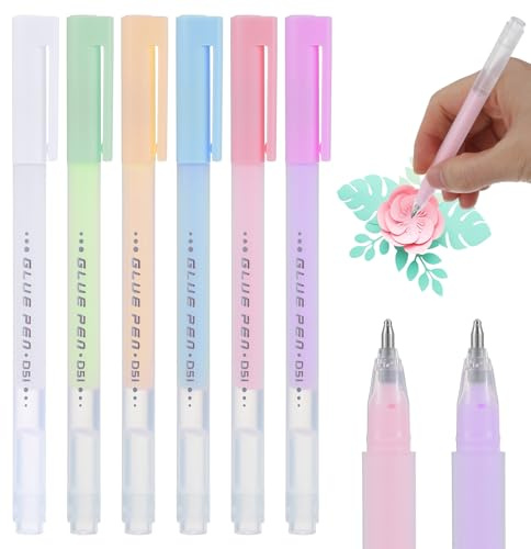 Mabor 6Pcs Glue Pens for Crafting, Glue Stick Pen, Easy Precise Control