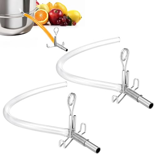 Enhon 2er Set Schlauchgarnitur für Dampfentsafter, Transparente | 2 Entsafter Silikonschlauch, 2 Edelstahlrohre, 2 Stück Schlauchklemmen, Original Ersatzteil für schonende Dampfentsaftung