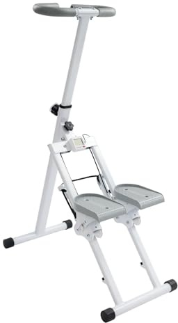 Stair Stepper für Home Gym Übung, Vertical Climber Maschine mit Display, Klappbarer Stairmaster für Home Büro Fitnessgerät, Max. 100 kg Belastung (Weiß)