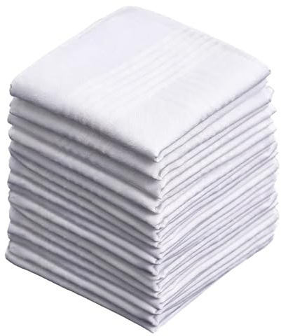 Cotton Handkerchiefs Reusable Men Hankies Pocket Squares Luxury Pack-15Pcs