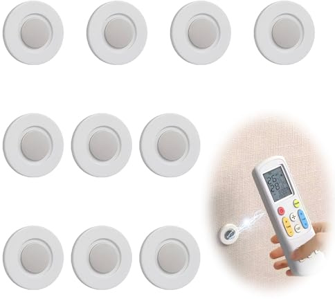 LEIIERUY Lot de 10 Supports magnétiques pour télécommande – Fixation Murale sans perçage – Support Universel pour TV, climatisation, Ventilateur
