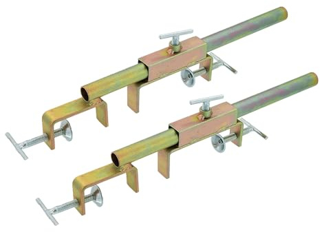 BargainS Crown Brick Clamp Pack of 2 Zinc Plated Steel Adjustable Profile Clamps for Full and Double Brickwork Fits 50.5mm to 60mm Profiles Max 130mm Cavity