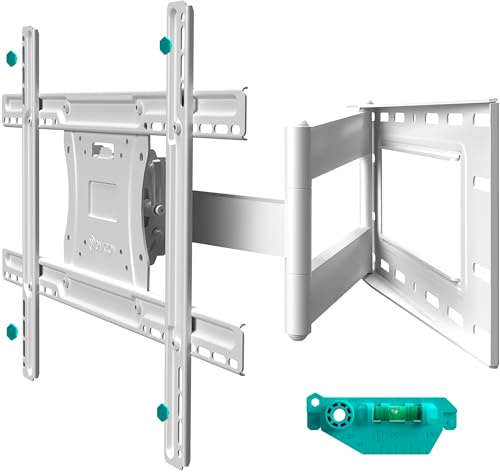 ONKRON TV Wandhalterung schwenkbar 40-75, bis 68 kg, VESA 600x400, M7L-W | Fernseher Halterung mit langem Arm, 11-71,1 cm ausziehbar, in Weiß, neigbar; für Nischen, helle Wohnräume, Büros & Hotels